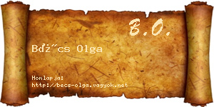 Bécs Olga névjegykártya