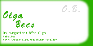 olga becs business card